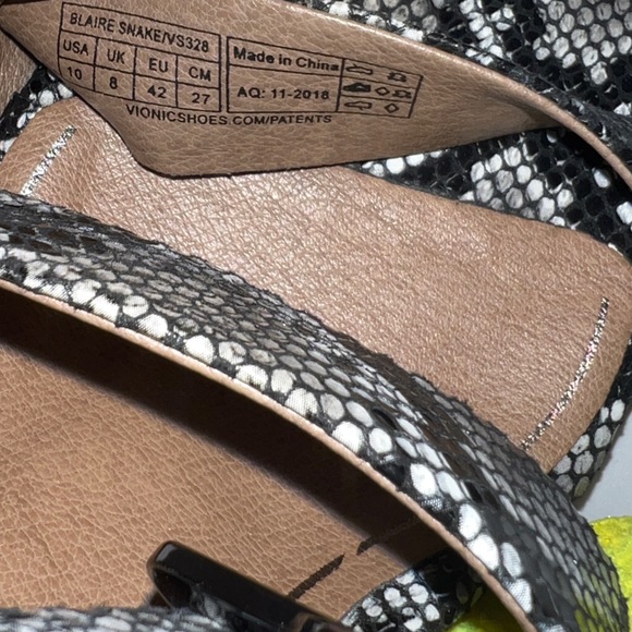 Vionic Women's Blaire Snake Print Block Heel Open Toe Sandals Size 10 - Picture 10 of 11